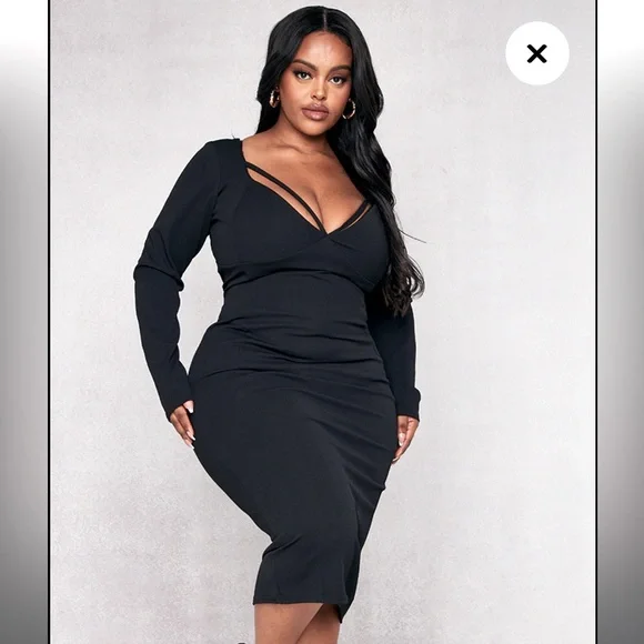 Fashion to Figure Dresses | Fashion to Figure Black Midi Dress | Color: Black | Size: 14 | Marymeagen's Closet
